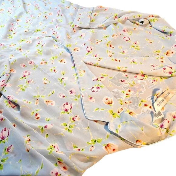 Victoria's Secret Full Length Blue Floral Robe Large - Picture 5 of 10